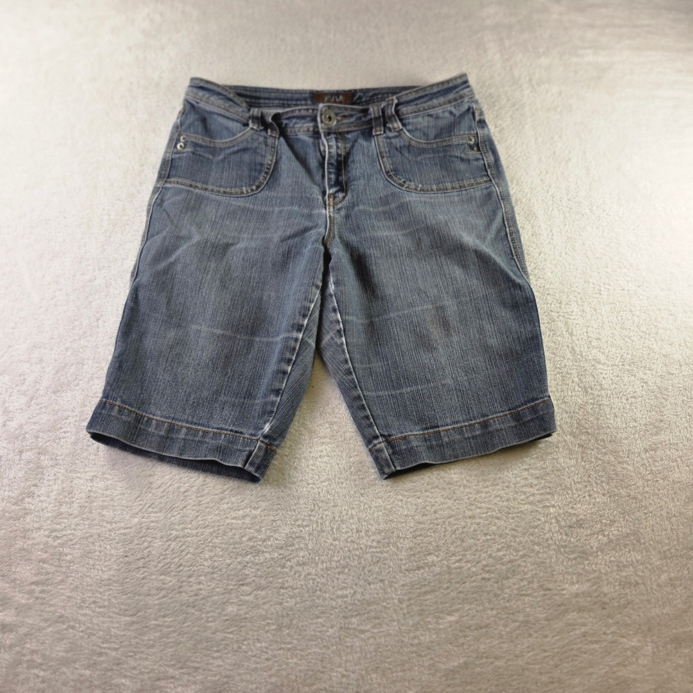 Yuva Womens Denim Bermuda Shorts Blue Medium Wash Stretch Size 12 YRG1006